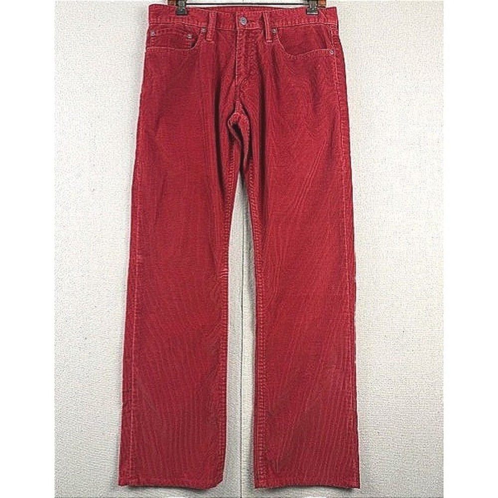 Levi Strauss 514 Mens Red Corduroy Straight Fit Pants‎ W32 L32